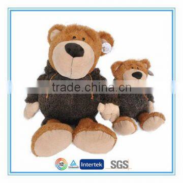 Teddy bear plush dad & son bears with hoodies