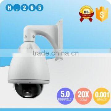 Onvif P2P H.265 5MP HD color 0.001Lux Starlight Full Color 20X optical zoom IP IR High Speed Dome PTZ Camera