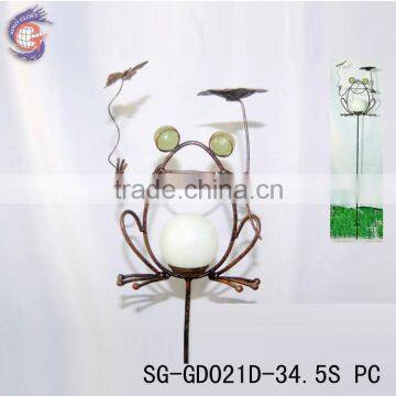 Antirust metal stake glow in dark frog ornament