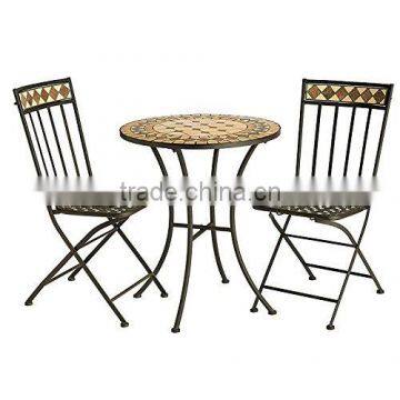 Barcelona Mosaic Slate Outdoor Bistro Table and 2 Folding Chairs                        
                                                Quality Choice