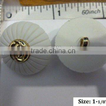 Nylon White base with ABS Plastic Gilt Plated Center assemble button, 10pcs