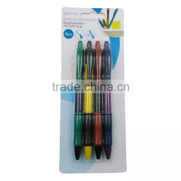 plastic telescopic ballpoit pen with soft grip