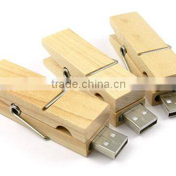 Special wooden Clothespin Usb Flash Drive With Interface 2.0