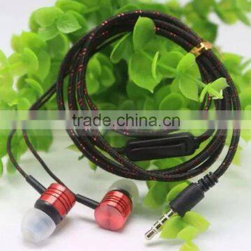 Cheap 1M Gold Red Green Silver Headphone Headset Braided Earphone With Mic For Mobile Phone photo-5