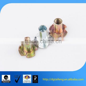 galvanized carbon steel 4 pronged furniture t nuts