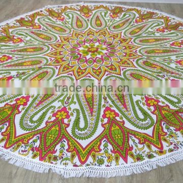 Round Beach Towel Wholesale Boho Beach Throw with fringes