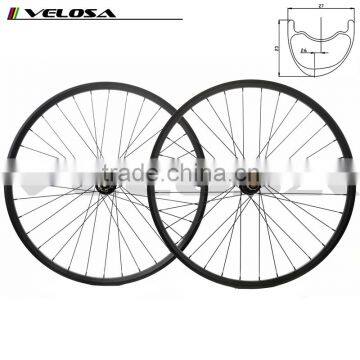 Mountain bike hookless XC offset 27mm wide carbon wheelset clincher mtb carbon Asymmetrwheel