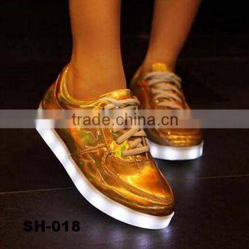 2015 large size led shoes laser surface led shoes gold led Shoes