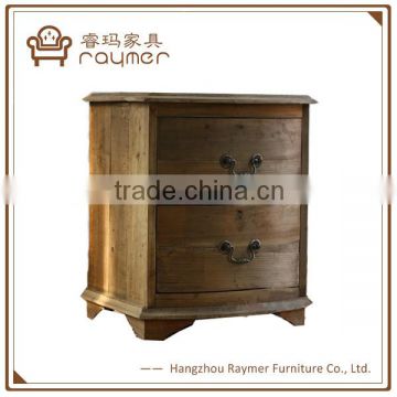 Natural wood 2 drawers solid wood storage cabinets