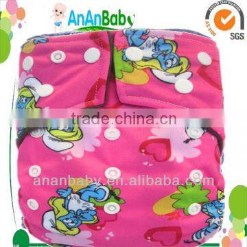 Printing Bamboo Charcoal Diapers Baby Washable Cartoon Double Gussets Diapers