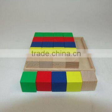 Preschool Educational Teaching Aids Wooden Toy 25pcs Cubes With Tray Education Sets photo-6