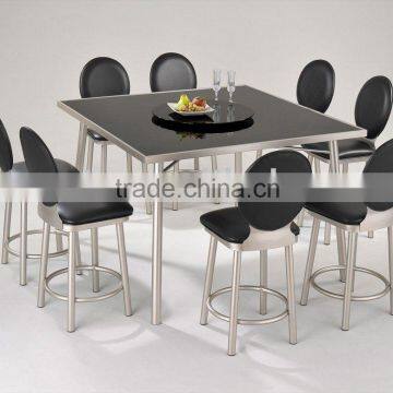 Square glass dining table set home furniture