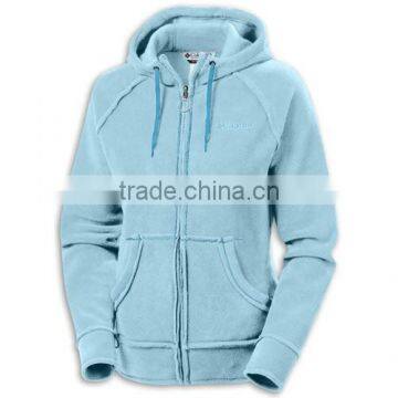 Hooded Polar Fleece Zipper Jacket with Customized Logo