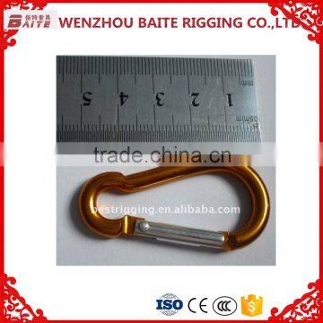 Hot Selling High Quality ALUMINUM CARABINER Yellow or Gold SPRING HOOK China Rigging Hardware Manufacture