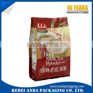 Food Grade Milk Tea Powder Plastic Packaging Bag with Side Gusset