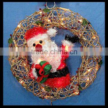 christmas decoration supplies christmas Wreath lighting wreath Outdoor Christmas Hanging Rattan Wreath Decoration