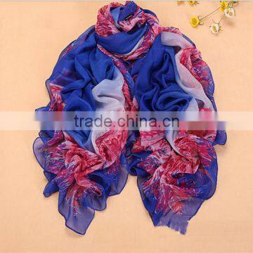 2015 Fashion Silk Chiffon Colorful Printinf Scarf for Women photo-4