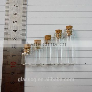 Wholesale 0.5ml/1ml/1.5ml/2ml/3ml small glass bottle vial with cork