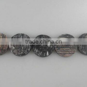 wholesale 20mm Network Stone rough coins semi loose precious gemstone