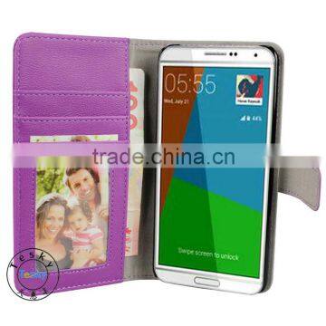 new credit card stand leather cover case for samsung galaxy note 4