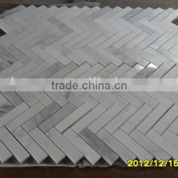 Eastern White Polished Marble Herringbone Wall Mosaic Tiles similar ceramic wall tile