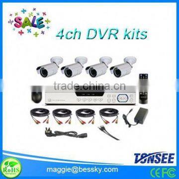 Surveillance Security Camera CCTV System Standalone Kit 4 Channel CCTV DVR 4pcs Bullet