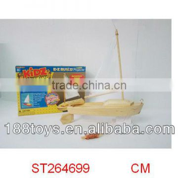 3D wooden puzzle,DIY wooden boat toy