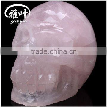 Craved Semi-Precious Stone Crafts Rose Quartz Skull Craving