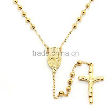 gold filled jewelry necklace catholic cross crucifix corpus stainless steel prayer beads dongguan factory wholesale