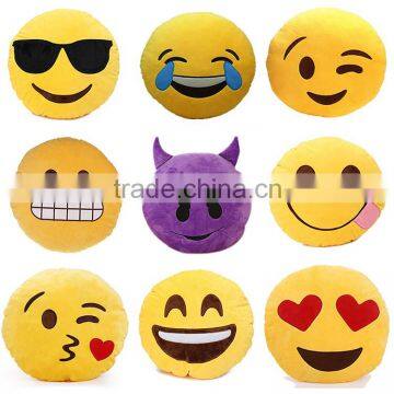 Custom Factory plush stuffed funny emoji pillow/emoticon plush emoji pillow