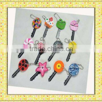 cheap friendship color pvc novelty 2013 fashion novel key head cover