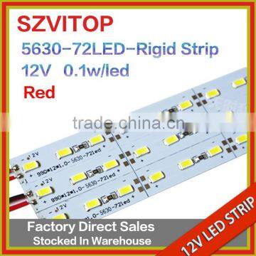 SV SV Dc 12V LED STRIP Super Bright 5630 72LEDs Rigid Strip Light Red Non-waterproof 12mm Width PCB