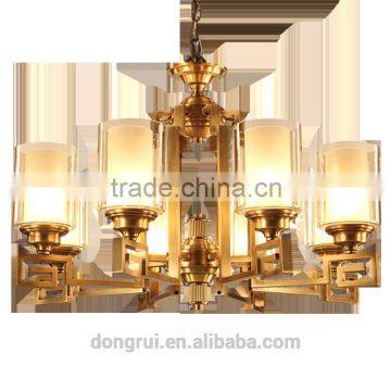 Chinese Style Classical full Copper lighting Chandelier For High Ceiling 8 heads 522-8H