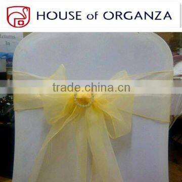 Wedding Chairs Decoration Yellow Organza Chair Sashes