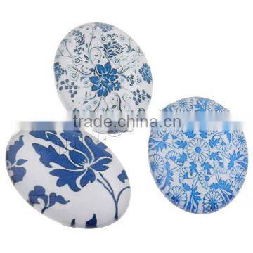 Blue and WhiteTime Gem Porcelain Cabochon