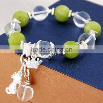 2015 fashion olive green bracelet jewelry, bracelet for sale, crystal bead bracelet