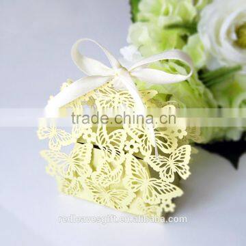 Custom elegant design laser cut wedding party favor boxes