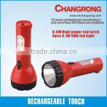 2015 New Low Price 1W Led Plastic Flashlight With Plug