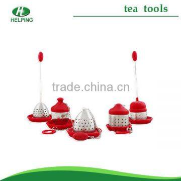 High quality hot sales competitive price stainless steel and silicone tea infuser tea strainer