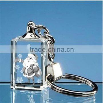 crafts in fashion custom Santa Claus Father Christmas crystal keychain