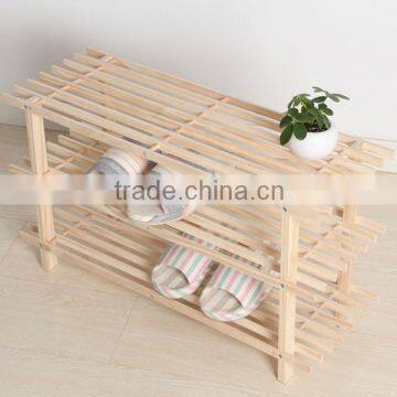 Natural Chinese Fir Wood Made Shoe Cabinet,cheap Wholesale Display Shoe Racks photo-2