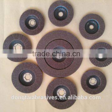 100 115 125 150 180mm T27 or T29 competitive calcined A/O flap disc with various grits