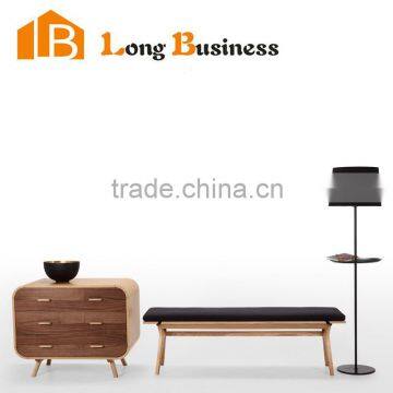 LB-AL5039 natural wood two drawers beside table