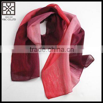 High Quality Gradual Color 100% Silk Scarf photo-2