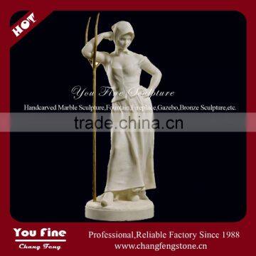 Hand Carved Garden White Female Marble Statue