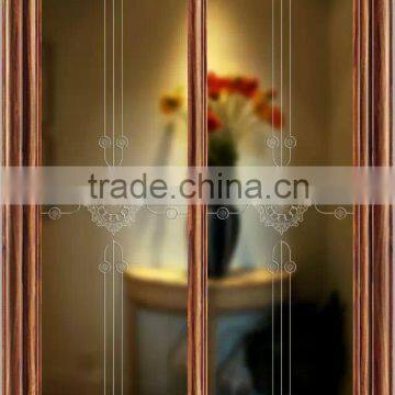 Guangyao Glass new design vintage wood or aluminum tempered glass door