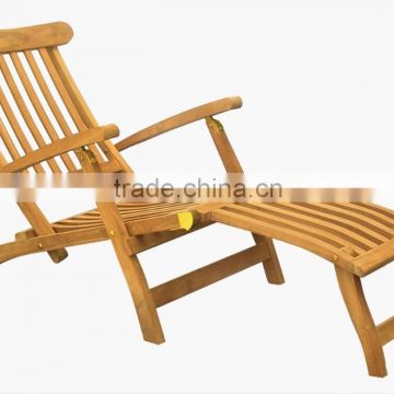 Classic Teak Steamer Chair, Natural Wood Finish