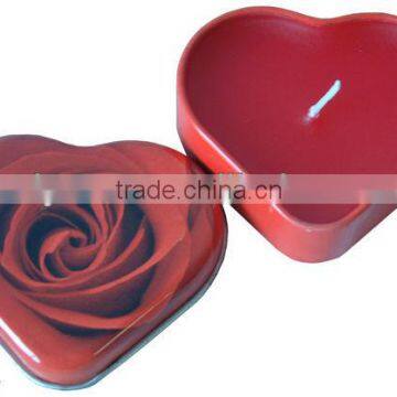 good quality 55*48H18mm Heart shap candle tin