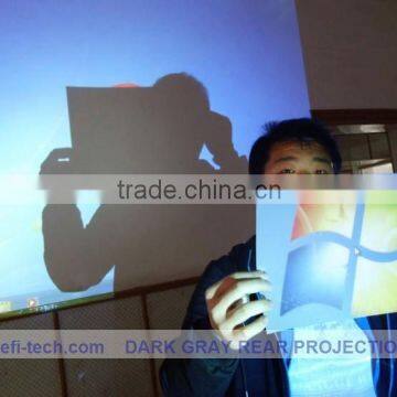 1.5M*10M Dark grey color adhesive back projection screen foil ,holographic Projection screen for window advertisig!!