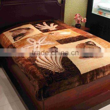 Brown Color Printed Soft Mink Blanket For Winter Bed Throw